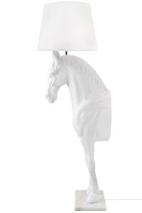 King Home Lampa podłogowa KOŃ HORSE STAND M biała - włókno szklane
