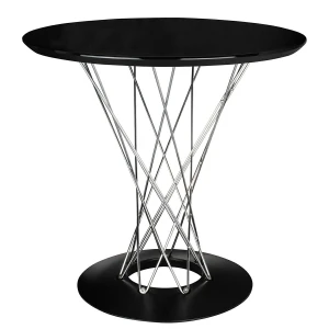 King Home Stół TWIST 80 czarny - MDF, chrom