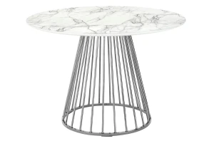 King Home Stół GLAM MARBLE 110 - MDF, chromowana podstawa
