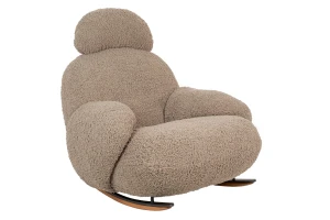 King Home Fotel bujany PLUSH TEDDY ciemny beżowy