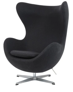 King Home Fotel EGG CLASSIC ciemny szary.5 - wełna, podstawa aluminiowa