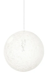 King Home Lampa wisząca LUNA 80 biała - sznurek konopny