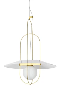 King Home Lampa wisząca FUENTE mosiądz - metal, szkło