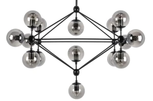 King Home Lampa wisząca PLANETARIO 15 czarna - klosze dymione