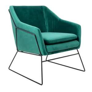 King Home Fotel EMMA VELVET ciemny zielony welur - podstawa czarna