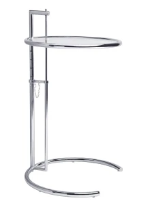 King Home Stolik GREY chromowany - metal, szkło