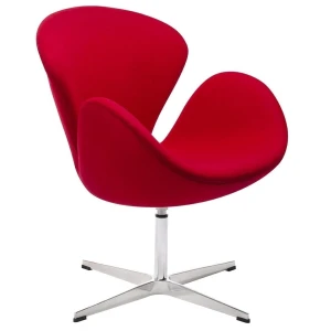 King Home Fotel SWAN WOOL PREMIUM czerwony - wełna, podstawa stal