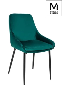 Modesto Design krzesło CLOVER zielone - welur, metal