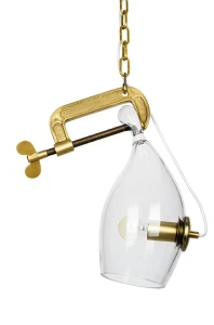 King Home Lampa wisząca VICE mosiądz - metal, szkło