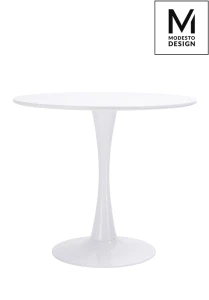 Modesto Design stół TULIP FI 90 biały - MDF, podstawa metalowa