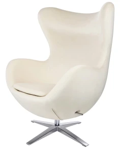 King Home Fotel EGG SZEROKI VELVET beżowy.56 - welur, podstawa stal