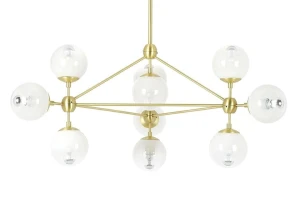 King Home Lampa wisząca PLANETARIO 10 GOLD złota - klosze szronione