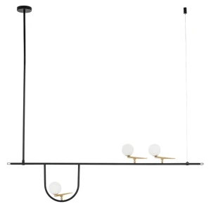 King Home Lampa wisząca TWEETY 160 czarno-złota - metal, aluminium, szkło