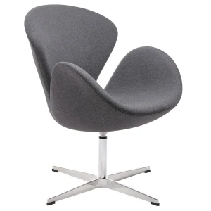 King Home Fotel SWAN WOOL PREMIUM szary - wełna, podstawa stal