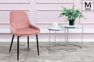 Modesto Design krzesło CLOVER pudrowy róż - welur, metal