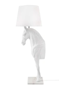 King Home Lampa podłogowa KOŃ HORSE STAND S biała - włókno szklane