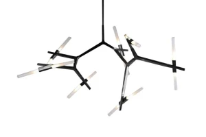 King Home Lampa wisząca CANDELABR 14 czarna - aluminium, szkło