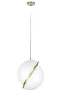 King Home Lampa wisząca GLOBE 38 złota - LED, akryl, metal