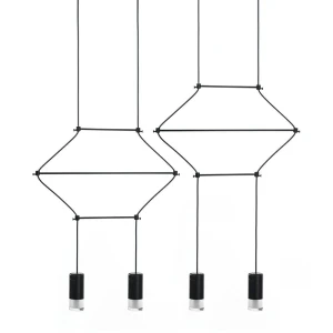 King Home Lampa wisząca FLUSSO LINE 4 czarna