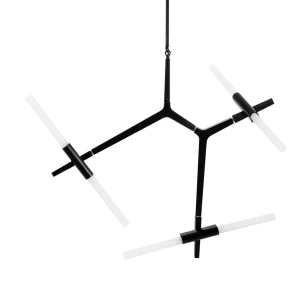 King Home Lampa wisząca CANDELABR 6 czarna - aluminium, szkło