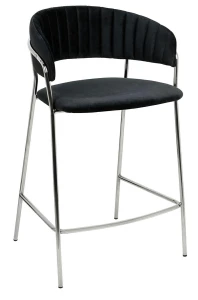 King Home Hoker MARGO 65 czarny - welur, podstawa chromowana