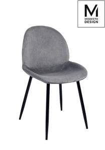 Modesto Design krzesło SCOOP szare - welur, metal