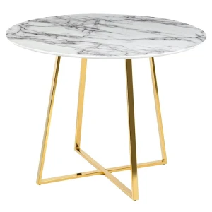 King Home Stół CARAT 100 - MDF, złota podstawa