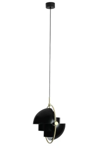 King Home Lampa wisząca VARIA czarna - stal węglowa, złoty uchwyt