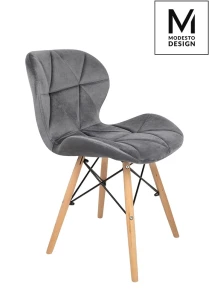 Modesto Design krzesło KLIPP VELVET ciemny szary