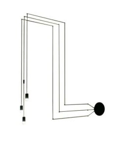 King Home Lampa ścienna FLUSSO WALL 3 czarna