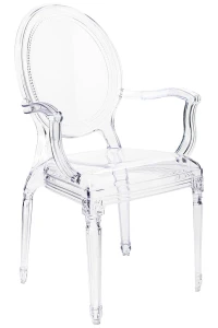 King Home Krzesło PRINCE ARM transparentne - poliwęglan