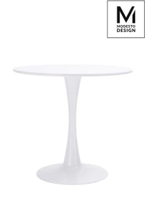 Modesto Design stół TULIP FI 80 biały - MDF, podstawa metalowa