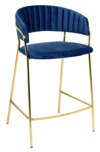 King Home Hoker MARGO 65 ciemny niebieski - welur, podstawa złota