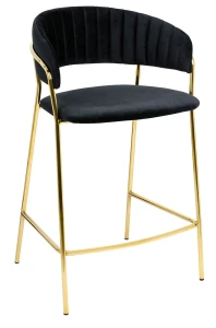 King Home Hoker MARGO 65 czarny - welur, podstawa złota