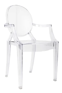 King Home Krzesło LOUIS transparentne - poliwęglan