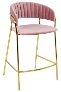 King Home Hoker MARGO 65 brudny róż - welur, podstawa złota