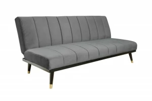 INVICTA sofa rozkładana PETIT BEAUTE 180cm szary aksamit