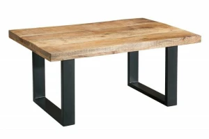 INVICTA stolik kawowy IRON CRAFT 100 - lite drewno mango, podstawa czarna