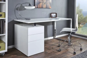 INVICTA biurko COMPACT białe - MDF, chrom