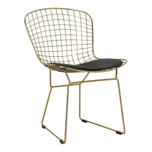 D2.DESIGN Krzesło Harry złote czarna poduszka