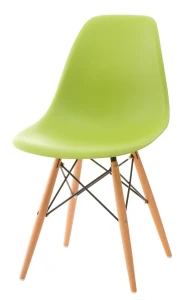 D2.DESIGN Krzesło P016W PP zielone, drewniane nogi